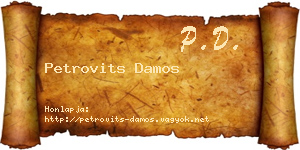 Petrovits Damos névjegykártya